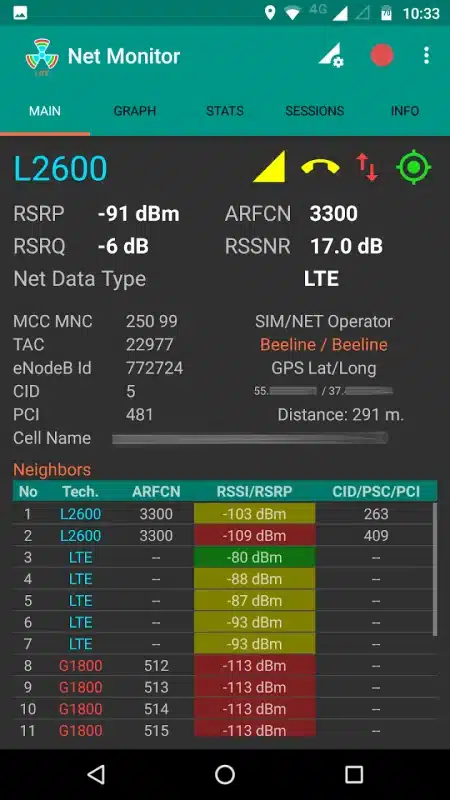 NetMonitor Cell Signal Logging