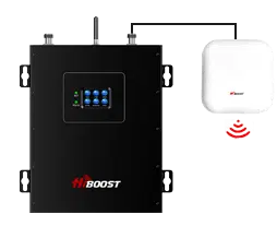 Repetidor HiBoost Hi20-6S-PLUS ligado a uma antena interior